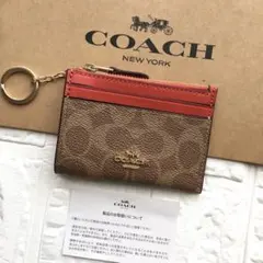 COACH コーチ ジップ カードケース 小銭入れ チェリープリント