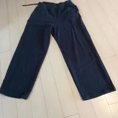 UNIQLO イージーパンツ ワイドパンツ L ネイビーのサムネイル