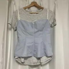 ZARA コルセットビスチェ ストライプ柄