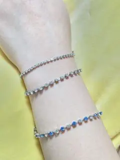 ストーン付きシルバーブレスレット2個セット