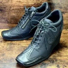 ☆即発 NO NAME 厚底 ウェッジソールスニーカー ブラック 37 23.5