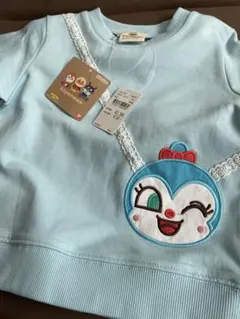 水色 刺繍キャラクター トレーナー　アンパンマン