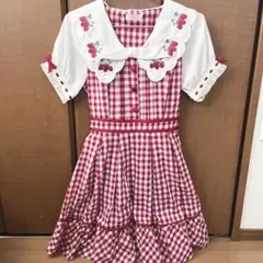 Liz Lisa 赤と白のチェック ワンピース