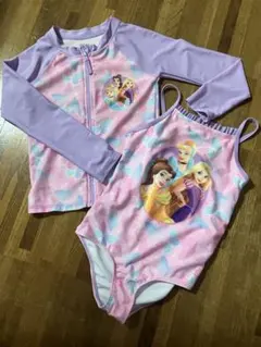 ディズニープリンセス水着とラッシュガード　セット