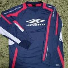 UMBRO 長袖シャツ ネイビー/レッド