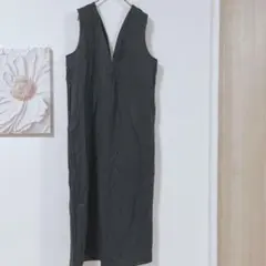 Re:EDIT ノースリーブワンピース　サロペット　スカート ダークグレー　SC