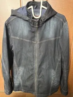 ダークデニム フード付きジャケット