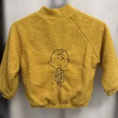 チャーリーブラウン刺繍イエロートレーナー 110㎝相当