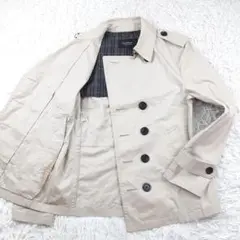 美品◎バーバリーブラックレーベル ショートトレンチコート ベージュ ノバチェック