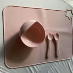 シリコン　エプロン　マット　ボール　フォーク&スプーン　5点セット