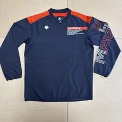 DESCENTE ウォームアップウェア ピステ長袖Mサイズ ネイビー/オレンジ