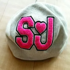 超美品　★ジェニィ　夏用　デカロゴワッペン付　ベレー帽★　グレーのサムネイル