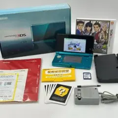 完品 動作品 任天堂 3DS 本体 アクアブルー 箱付き ニンテンドー