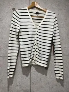 H&M DIVIDED ボーダー Vネック カーディガン