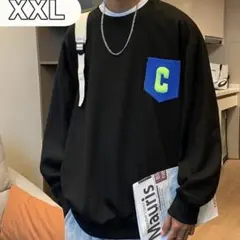 トレーナー 青 ポケット スウェット メンズ XXL トップス 黒 ユニセックス