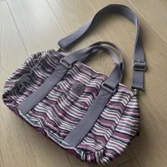 Kipling 2way ショルダーバッグ マルチカラー ボーダー柄　キプリング