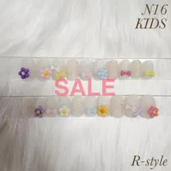ネイルチップ ❁ キッズ リボン 花 白 マット ガラス クリスマス 冬 幼児