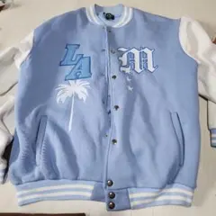 boohooMAN スタジャン ライトブルー LA