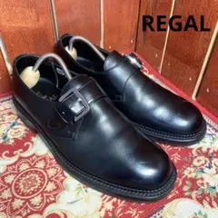 【極美品/鏡面】REGAL ダブルモンク ストレートチップ 26㌢ 黒 レザー リーガル REGAL ダブルモンク ストレートチップ 黒 革靴 レザー