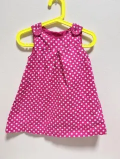 H&M 水玉模様 ノースリーブワンピース ピンク　90cm