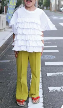 LOWRYS FARM カットフリルティアードTシャツ 120センチ
