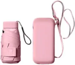 半額❗️折りたたみ傘 UVカット 遮光 耐風撥水 晴雨兼用 ケース ピンク