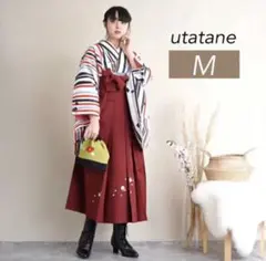 美品【着物＋袴セット】utatane ウタタネ 二尺袖着物 袴 卒業式 M