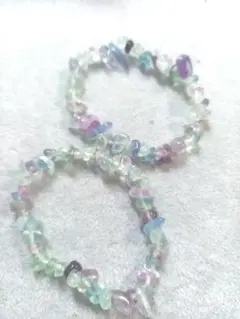 フローライト　ブレスレット　さざれタイプ　セット