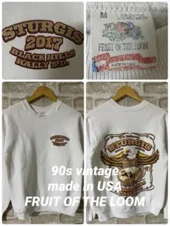 ビンテージ　90s フルーツオブザルーム　メンズM スウェット　ラリー　レース