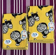 【新品未使用品】ドラえもん タオル ガーゼ ハンカチ イエロー 2点セット