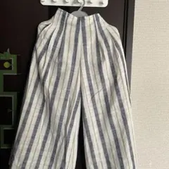 titivate ストライプ ハイウエスト ワイドパンツ