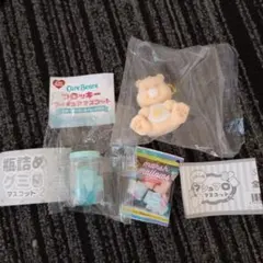 ケアベア フロッキーフィギュアマスコット マシュマロマスコット 瓶詰めグミガチャ