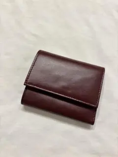 ★新品未使用★ビジネスレザーファクトリー　三つ折り財布　ダークレッド