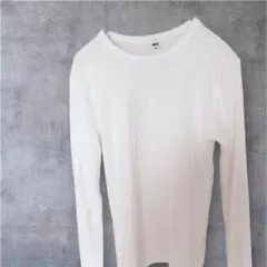 ユニクロ レディース ソフトリブクルーネックT ホワイト Sサイズ