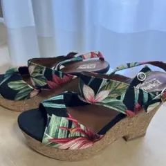 ESPERANZAフローラル柄 ウェッジヒールサンダル 美品