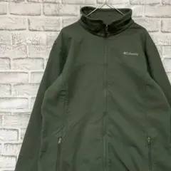 コロンビア　ソフトシェルジャケット！　カーキ　XL ロゴ刺繍アウトドア1002