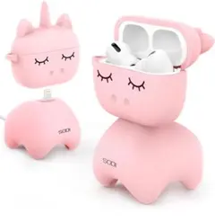 AirPods Proケース　落下防止 シリコン 充電ケース ピンク　かわいい
