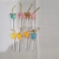 ミッキー　キャンディ型　ストラップ　キーホルダー　８本セット