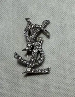 極美品✨イヴサンローラン YSL ブローチ ラインストーン カサンドラ