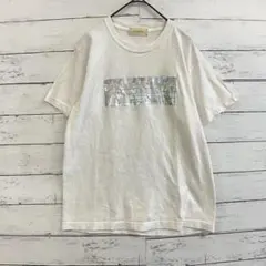 HUNCH レディース 半袖 Tシャツ 箔プリント ロゴ カットソー 白のサムネイル