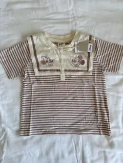 【新品未使用】Littcミッキー＆ミニー セーラーカラーTシャツ 90
