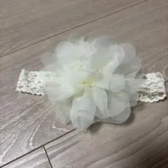 볼륨 플라워 헤어밴드 화이트