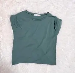 Tシャツ　カットソー　フレンチスリーブ　エメラルドグリーン　Mのサムネイル