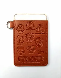 スヌーピー PEANUTS パスケース 定期入れ カードケース ブラウン