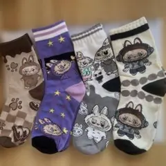 ラブブデザインソックス4足セット秋冬用