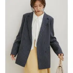 VIS セットアップ　ネイビーストライプ(スカート.ジャケットセット)