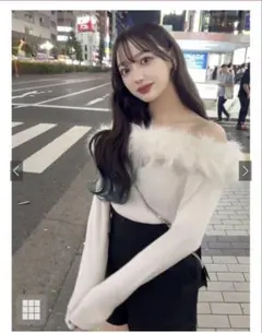 オフショルニットトップス