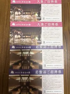 うはらの湯 入泉・岩盤浴ご招待券 8枚セット うはらの湯／招待券 8枚セット 入泉券4枚+岩盤