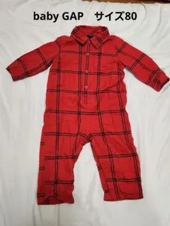 babyGap 赤いチェック柄ロンパース 12-18ヶ月