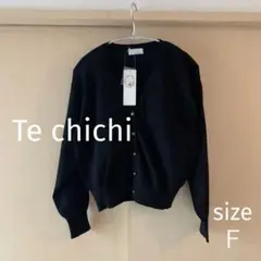 最終¥【新品タグ付き】Te chichi ❤︎ ブラック Vネックカーディガン F